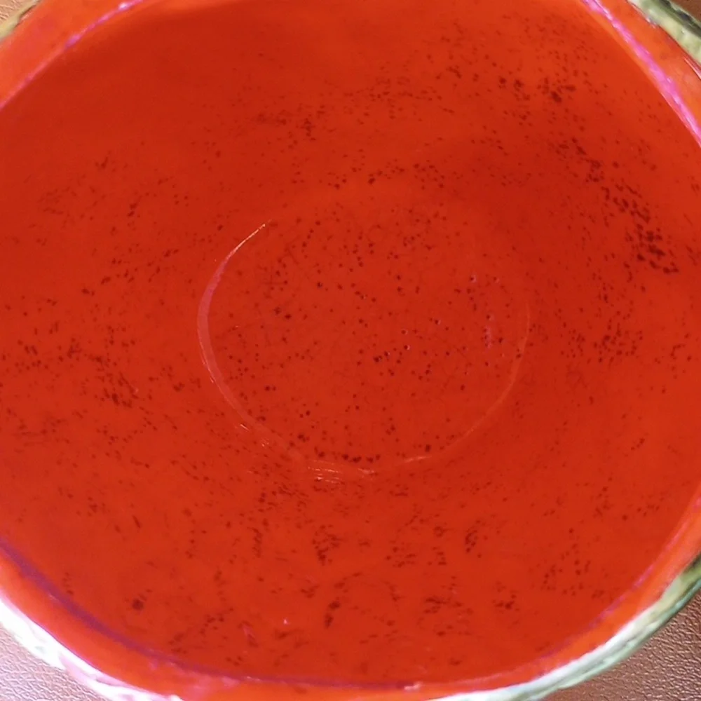 Vintage Painted Ceramic Red & Green Strawberry Sugar Bowl & Creamer Set - Picture 6 of 12